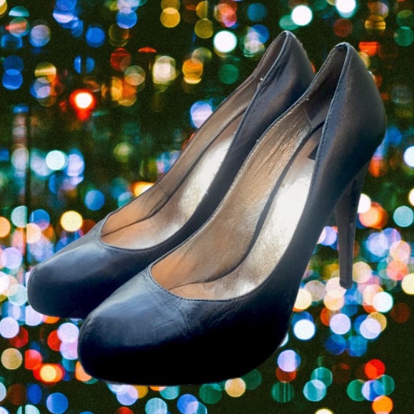 Vintage Y2K Dolce Vita Black Leather Platform Stiletto High Heeled Pumps Shoes - Picture 6 of 15